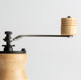 Wood hand-cranked bean grinder