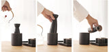 Japanese-style ceramic sake set -white & black