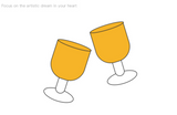 Nordic frosted sunset goblet Wine Glass