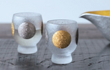 Ishizuka sun and moon frosted Whiskey Champagne Sake Glasses