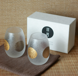 Ishizuka sun and moon frosted Whiskey Champagne Sake Glasses