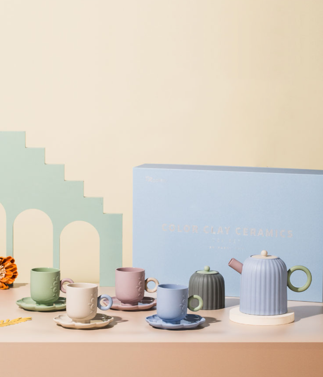 Morandi Style Colourful Afternoon Tea Ware