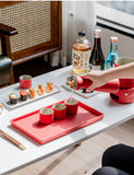 Japanese-style ceramic sake set -Red