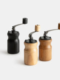 Wood hand-cranked bean grinder
