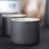 Japanese-style ceramic sake set -white & black