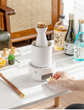 Japanese-style ceramic sake set -white & black