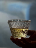 Crystal hammer pattern Japanese sake cup