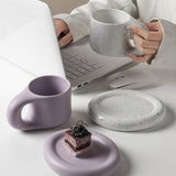 Nordic ceramic coffee mug with dessert plate