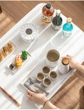 Japanese-style ceramic sake set -white & black