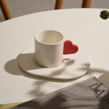 Ceramic Heart Coffee Cup with plate