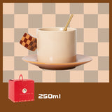 Rubik's cube ceramic coffee cup with plate