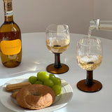 French Retro Style Antique Amber Wine Glass