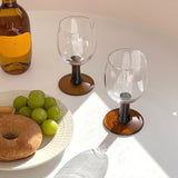 French Retro Style Antique Amber Wine Glass
