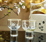 Edo Kiriko Mount Fuji and Plum Blossom Sake Cup Set