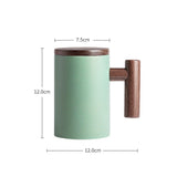 T-handle Creative frosted Ceramic Coffee Mug with lid