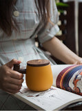 T-handle frosted ceramic Tea Cup